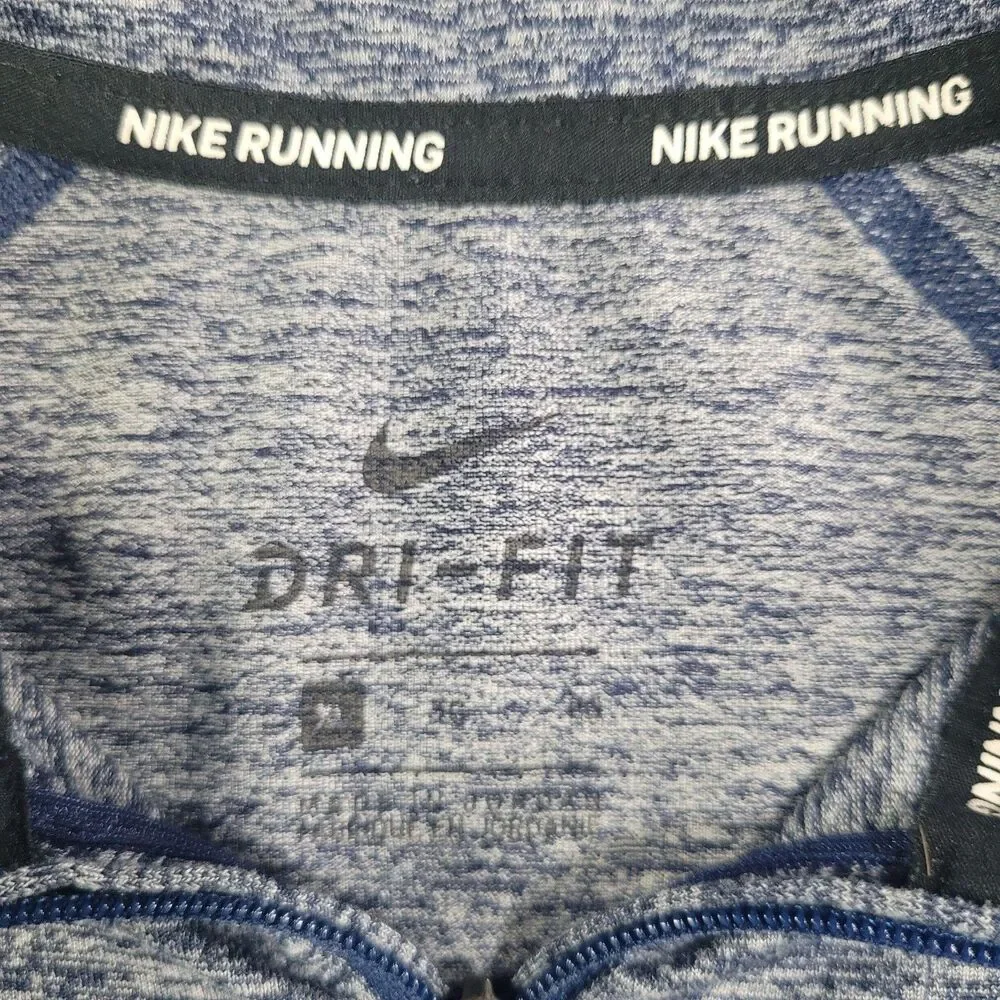 Nike Dri-FIT Pullover Mens XL Blue 1/4 Zip Long Sleeve Running Top Athletic